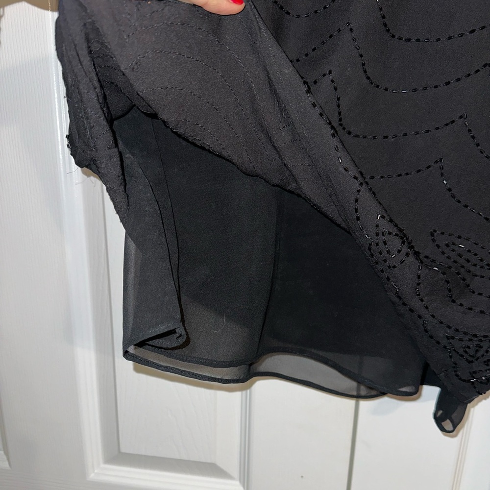 Parker Black Silk Beaded Top - Great Condition - Picture 5 of 8